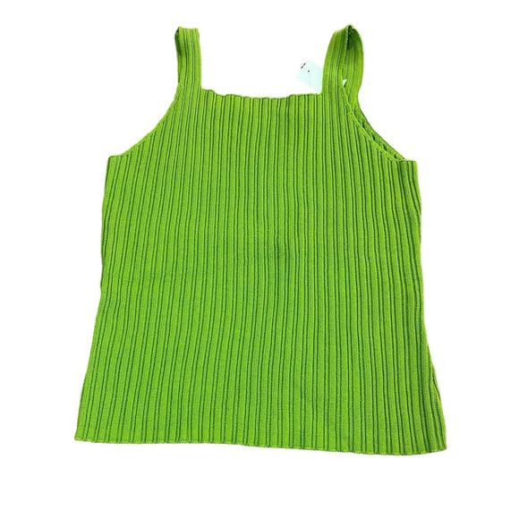 J. Khaki Womens Large Green‎ Sleeveless Cable Knit Sweater Tank Top Summer Boho - Picture 1 of 6